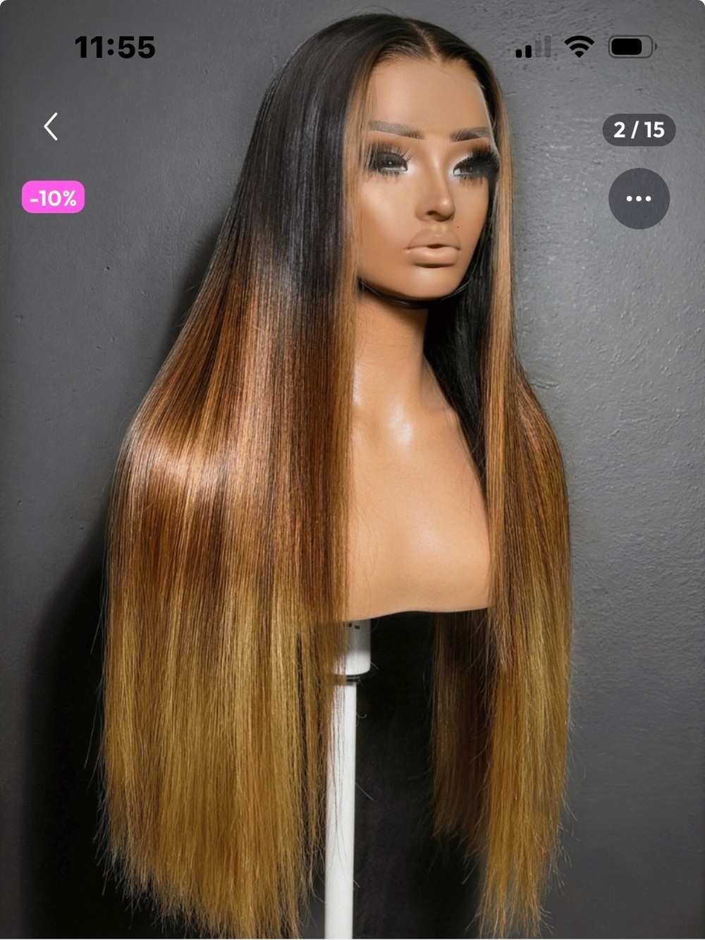 100% Human Hair Brown to Blonde Ombre Wig!